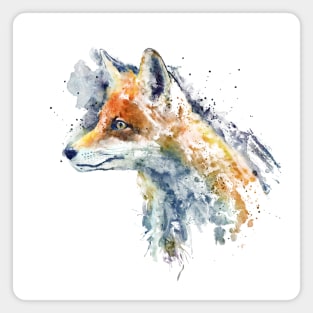 Watercolor Portrait - Cute Fox Profile Magnet